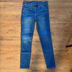 American Eagle Outfitters Hi-Rise Jegging in Deep Blue